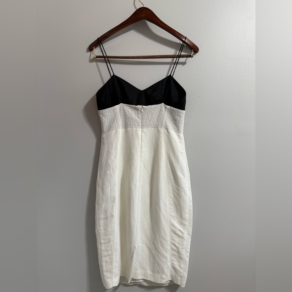 Etcetera Black and White Linen Blend Sheath Dress - Picture 3 of 4